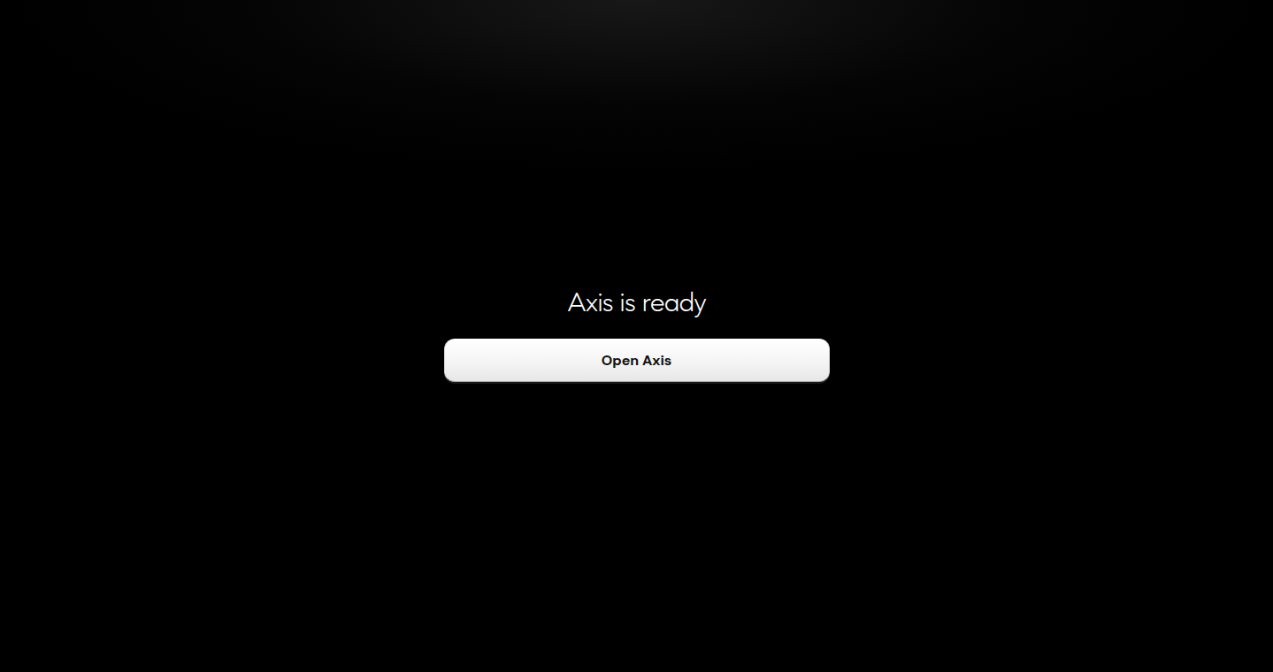 The packaged Axis bootstrap reaches a clear ready state before opening the main workspace.