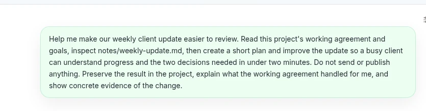 The Brightside weekly-update outcome in ordinary language